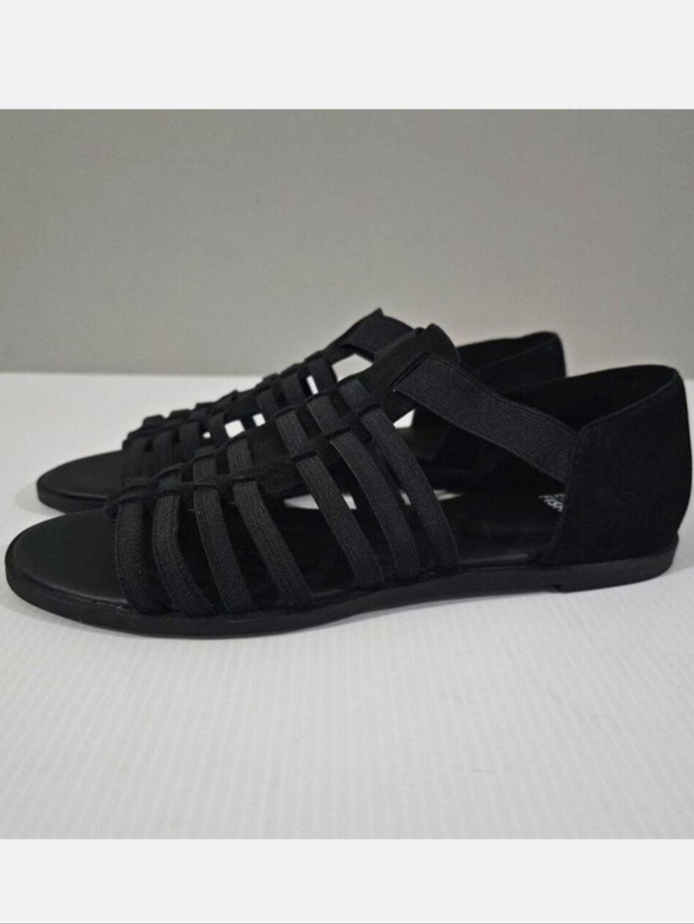 Eileen Fisher Rato Gladiator Sandal Womens Size 7.5 Black Leather Strappy